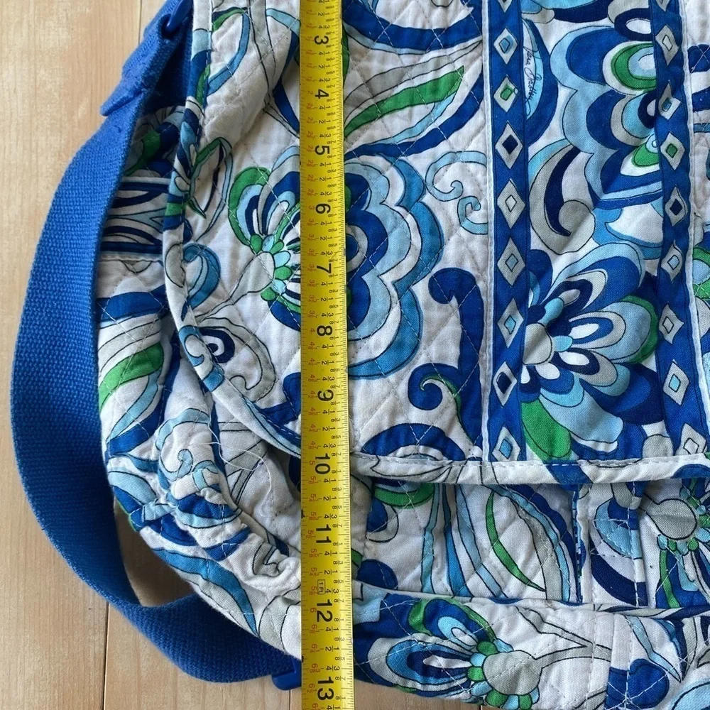 Vera Bradley Mediterranean White Messenger Bag Laptop Backpack Floral Shoulder
